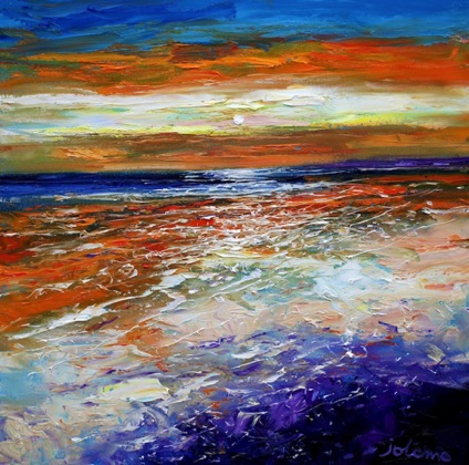 Winter sunset The Singing Sands of Islay 24x24